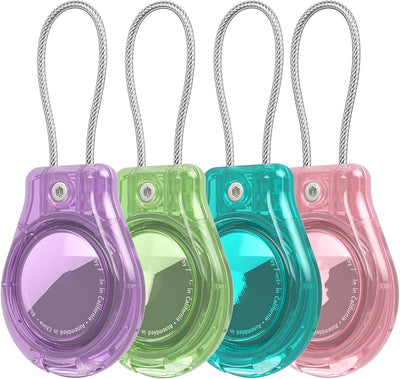 Fundas AirTag impermeable con cable llavero antipérdida rosa
