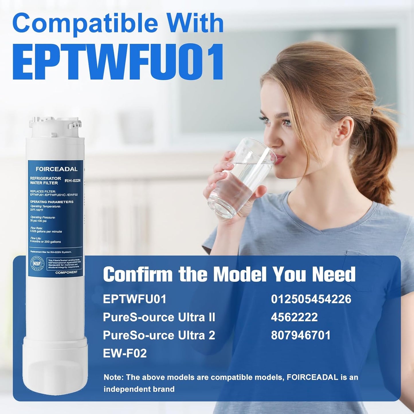 Filtro agua repuesto comp EPTWFU01 Frigidaire paq 3