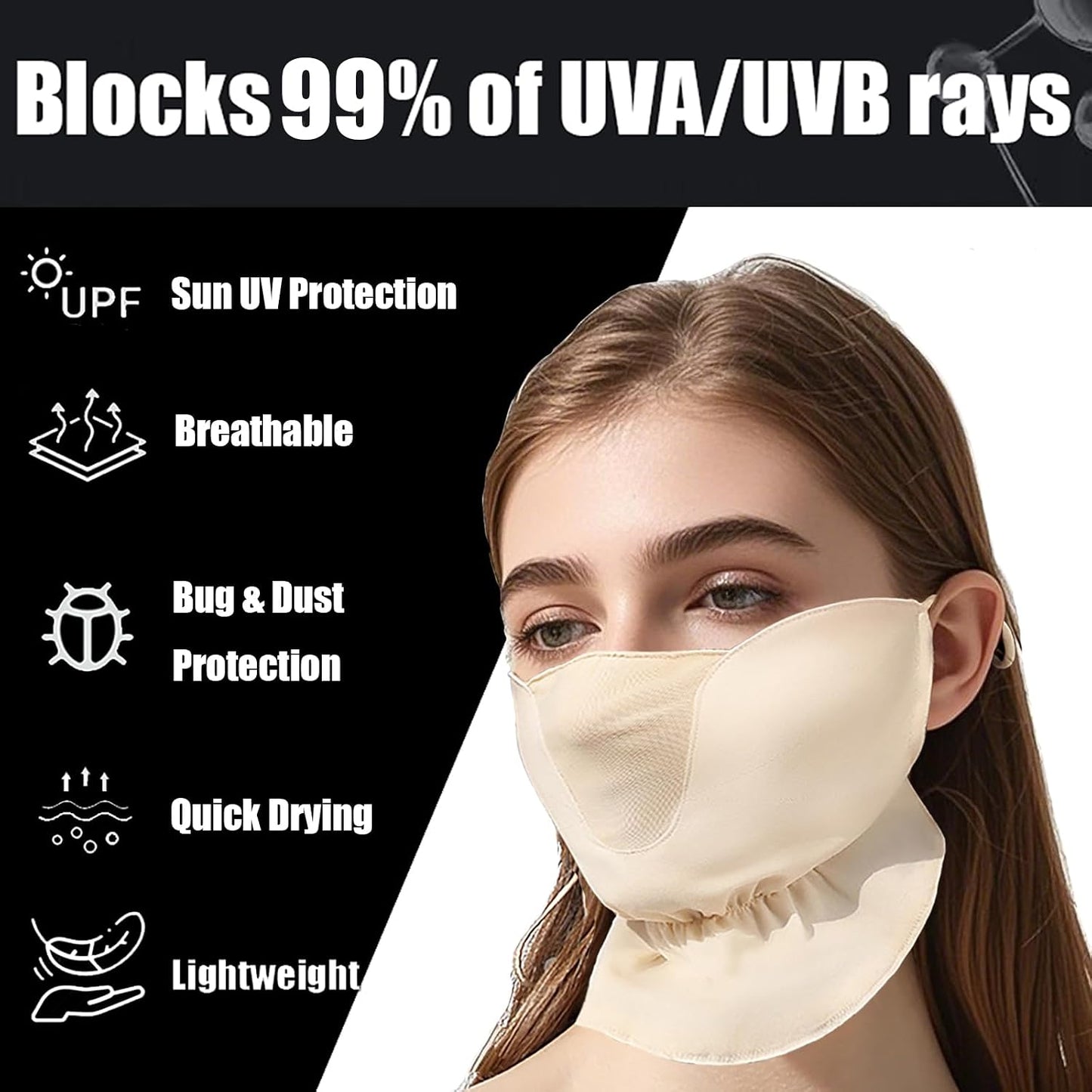 Máscara media cara UPF50 transpirable protección UV