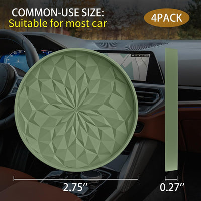 Posavasos automóvil 4 pzas silicona 2.75pulg verde
