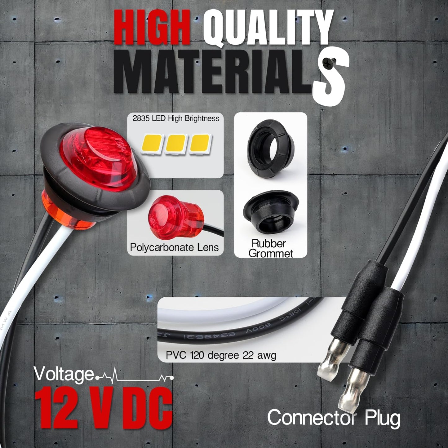 Marcador LED 3/4" 10 luces rojas enchufe universal
