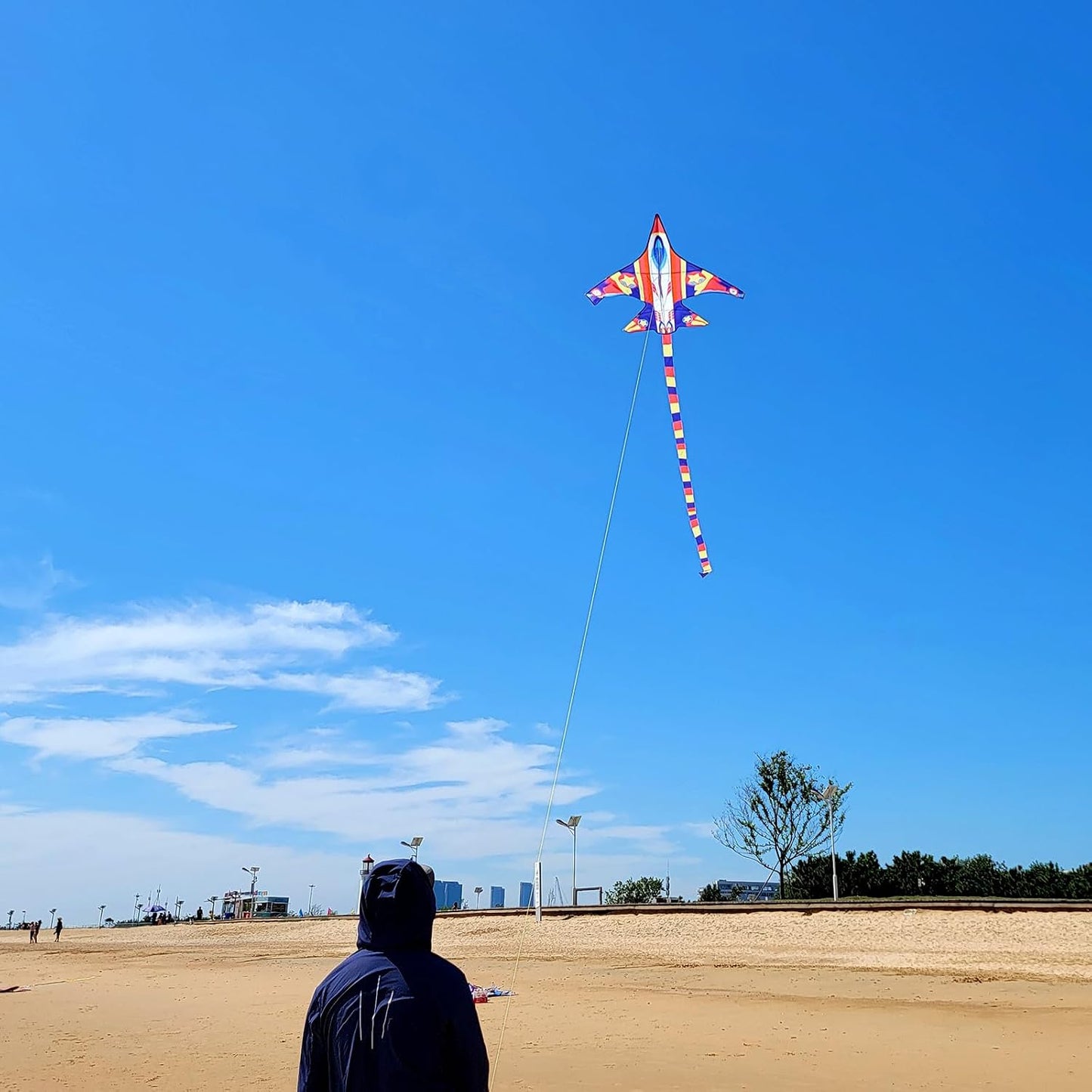 Cometa avión para niños y adultos con cuerda 300ft y cola larga