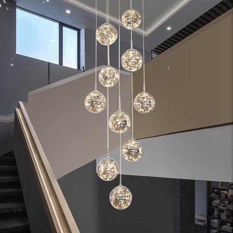 Candelabro LED 10 luces para escaleras y techos altos