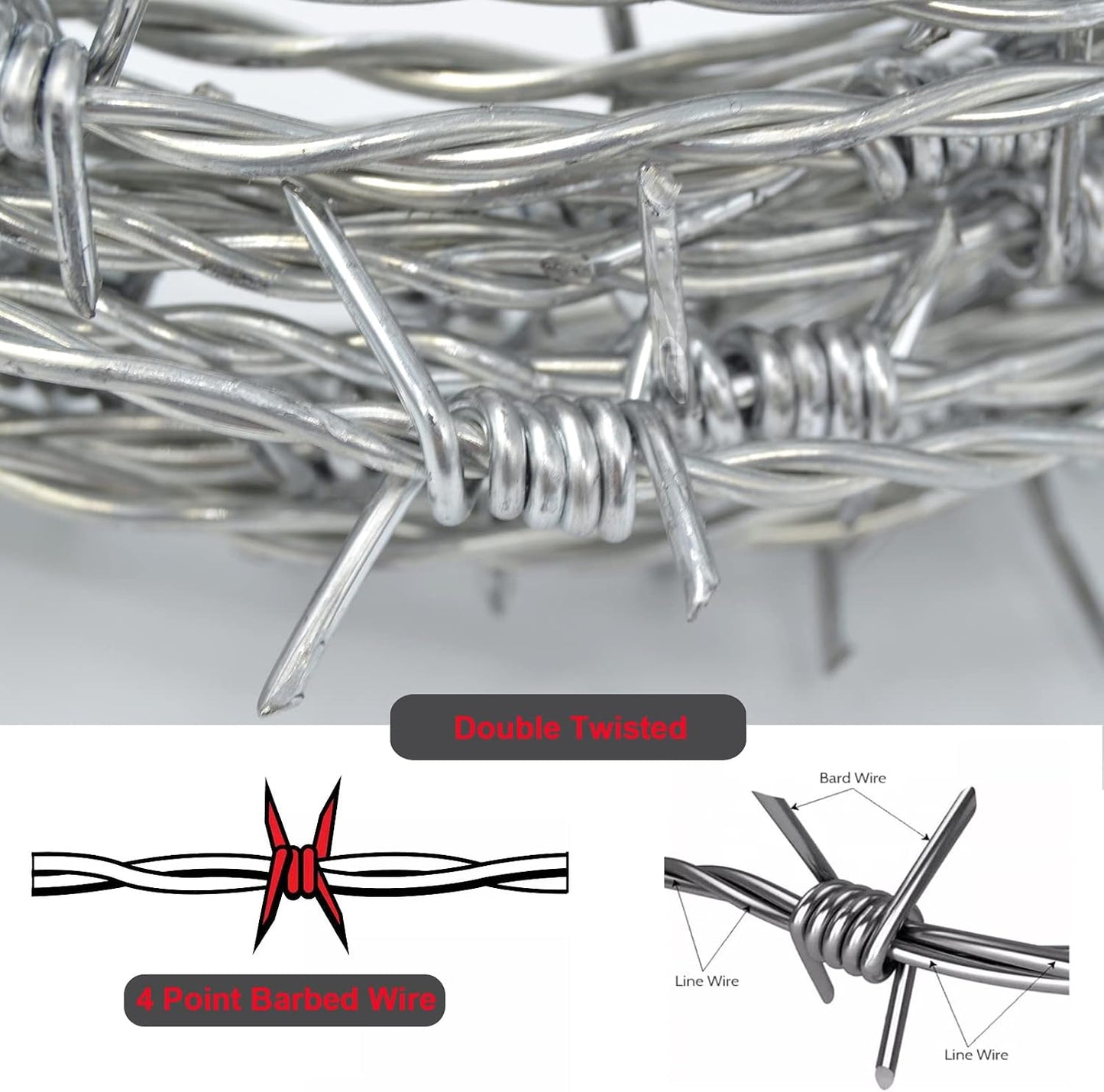 Alambre púas 50ft galvanizado 18 para manualidades