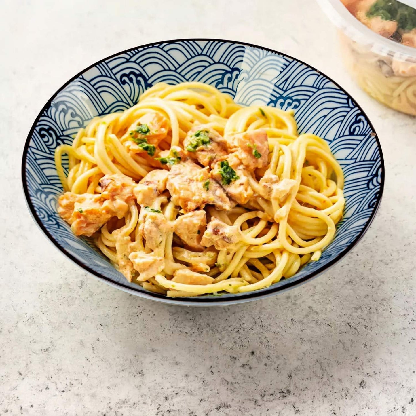 6 Pzas Cuencos Cerámica Ramen 8pulg Azul y Blanco