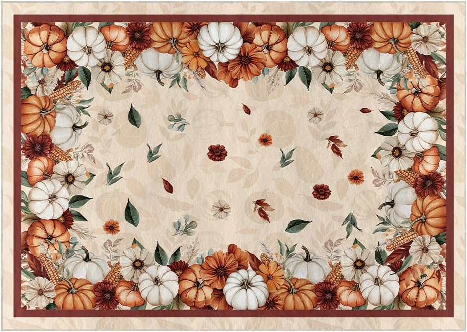 Alfombra otoño estampado calabazas antiderrap interior 5x