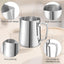 4 Jarras Espuma Leche Acero Inox 304 Cafetería 20oz