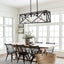 Candelabro negro 4 luces para comedor 30.4pulg