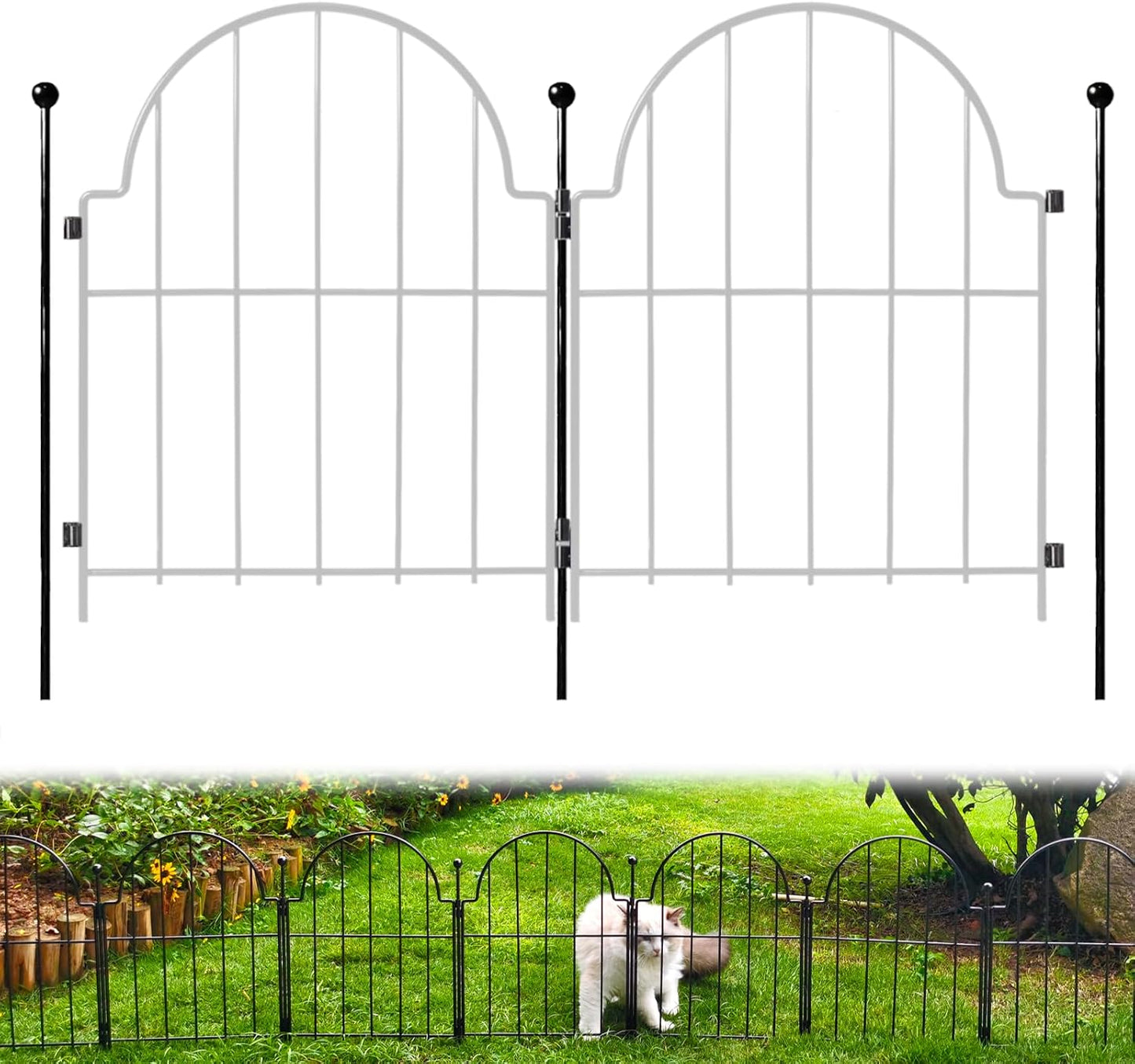 3 Estacas Decorativas Valla Jardín 17" Barrera Animales