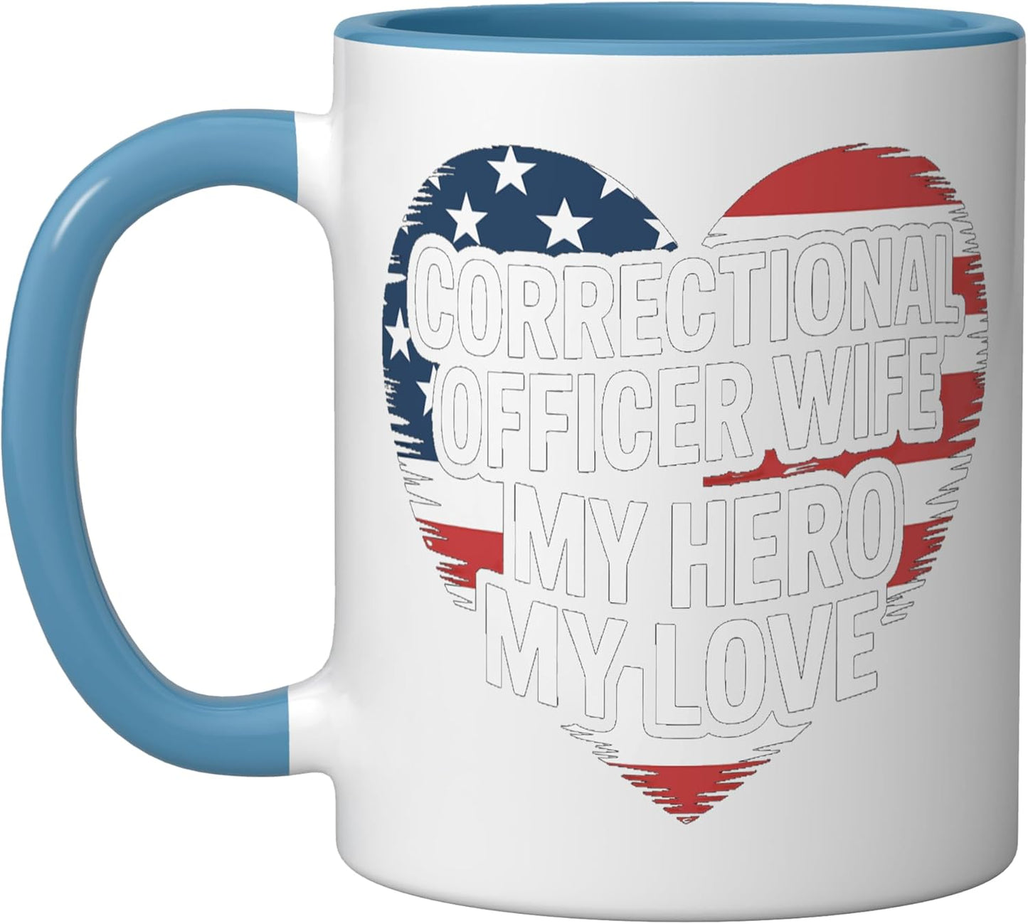 Taza Cerámica para Oficial Correccional Azul/Blanco