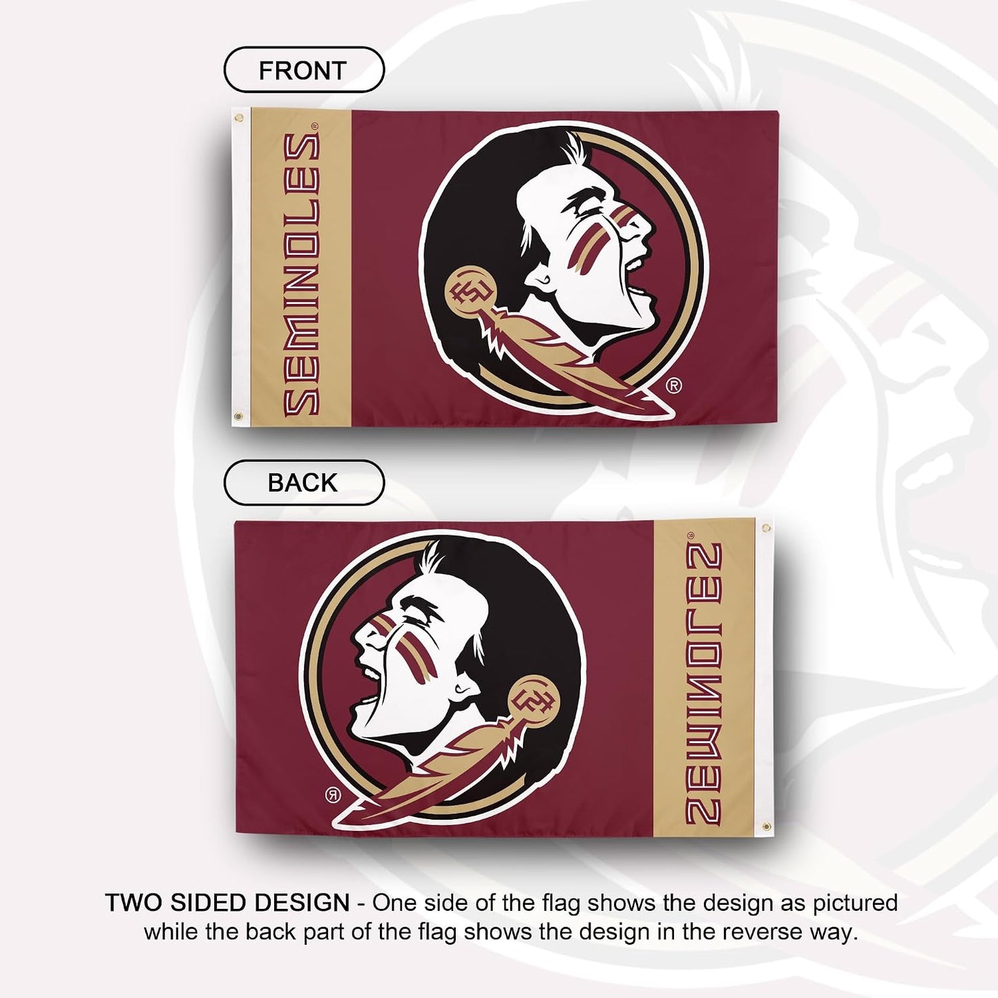 Bandera FSU Seminoles 3x5ft 100% poliéster