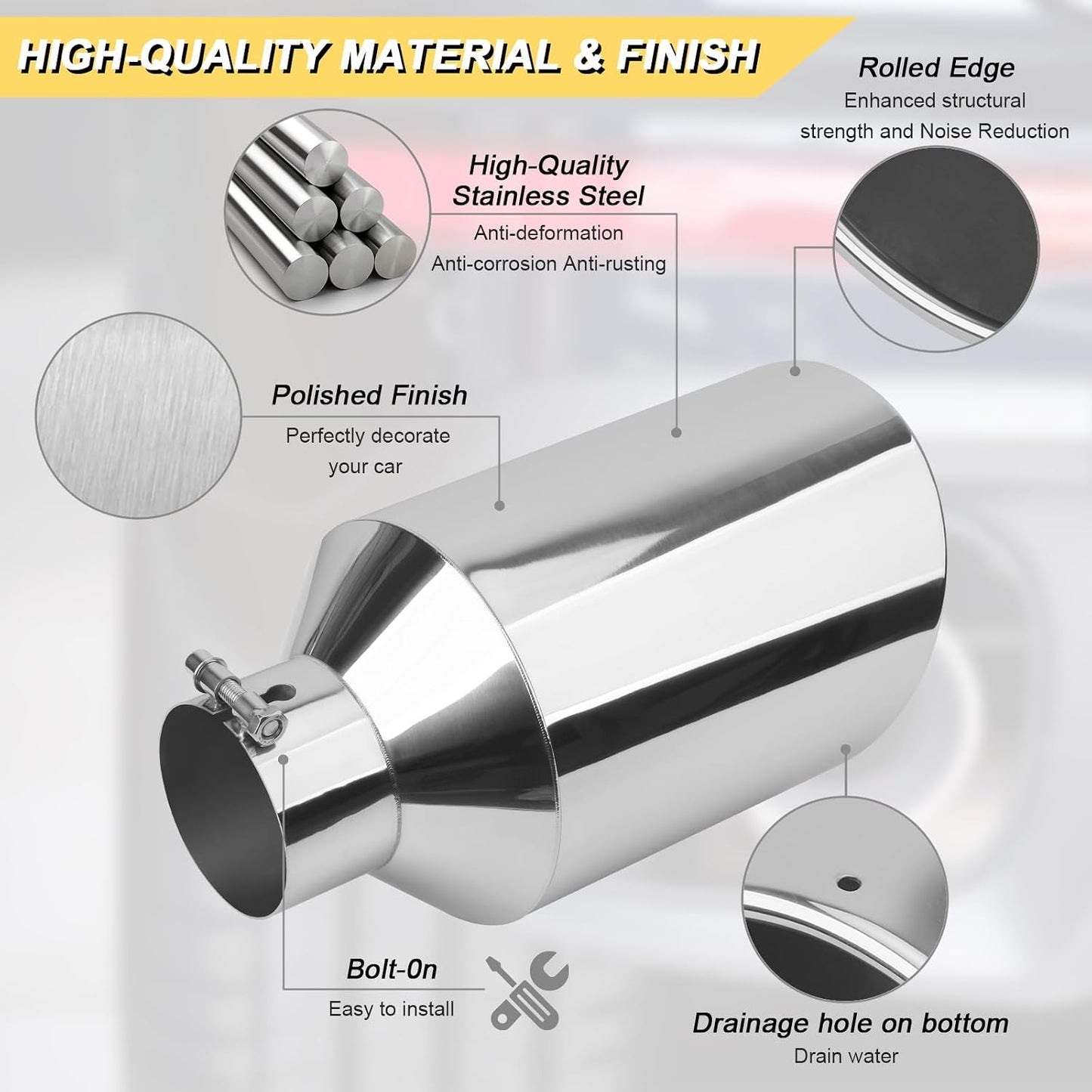 Tubo escape acero inox 4x8" 15" atornillado