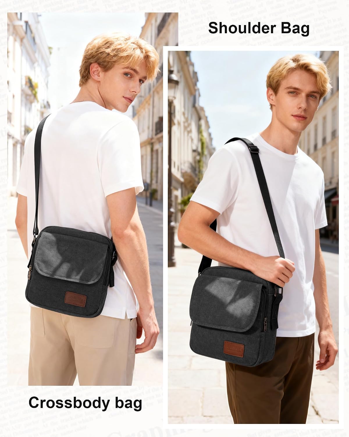 Bolso cruzado para hombre tipo mensajero de lona