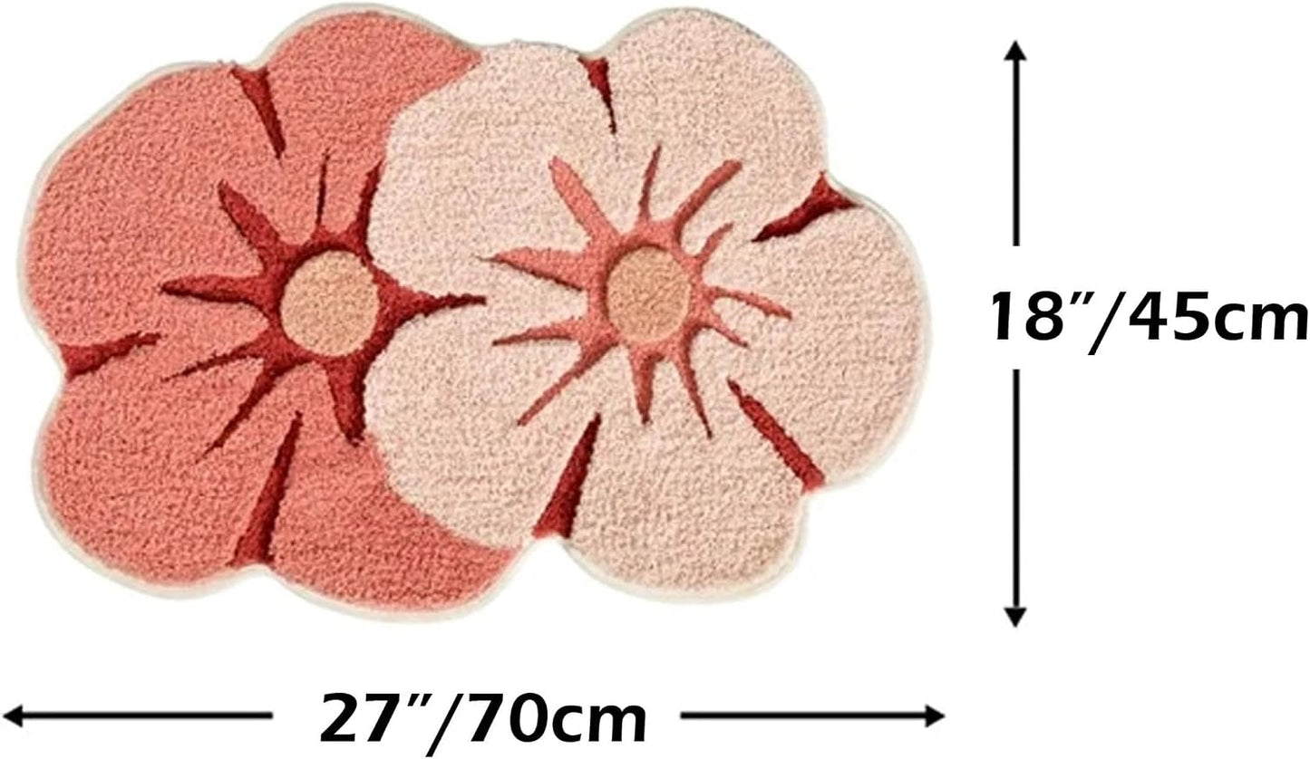 Alfombra baño microfibra antiderrap forma flor niños