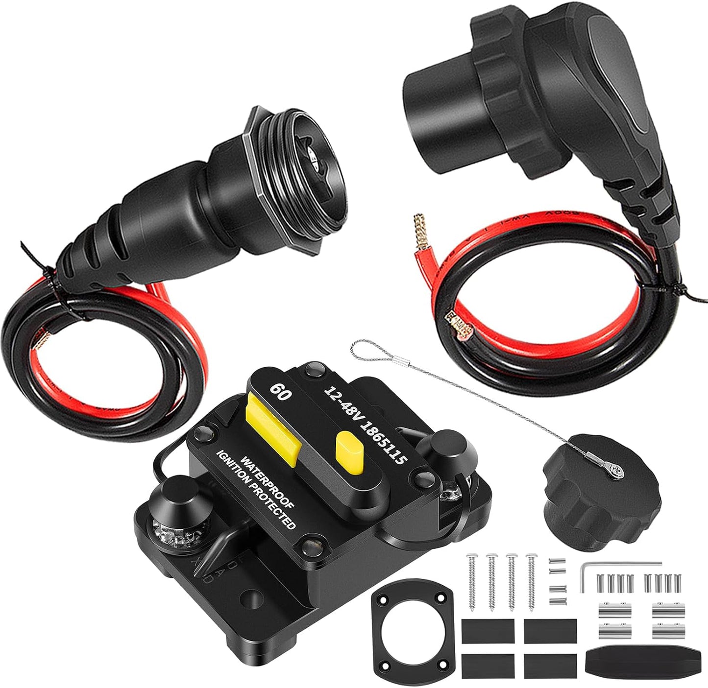 Disyuntor 60 AMP y enchufe motor pesca curricán impermeable
