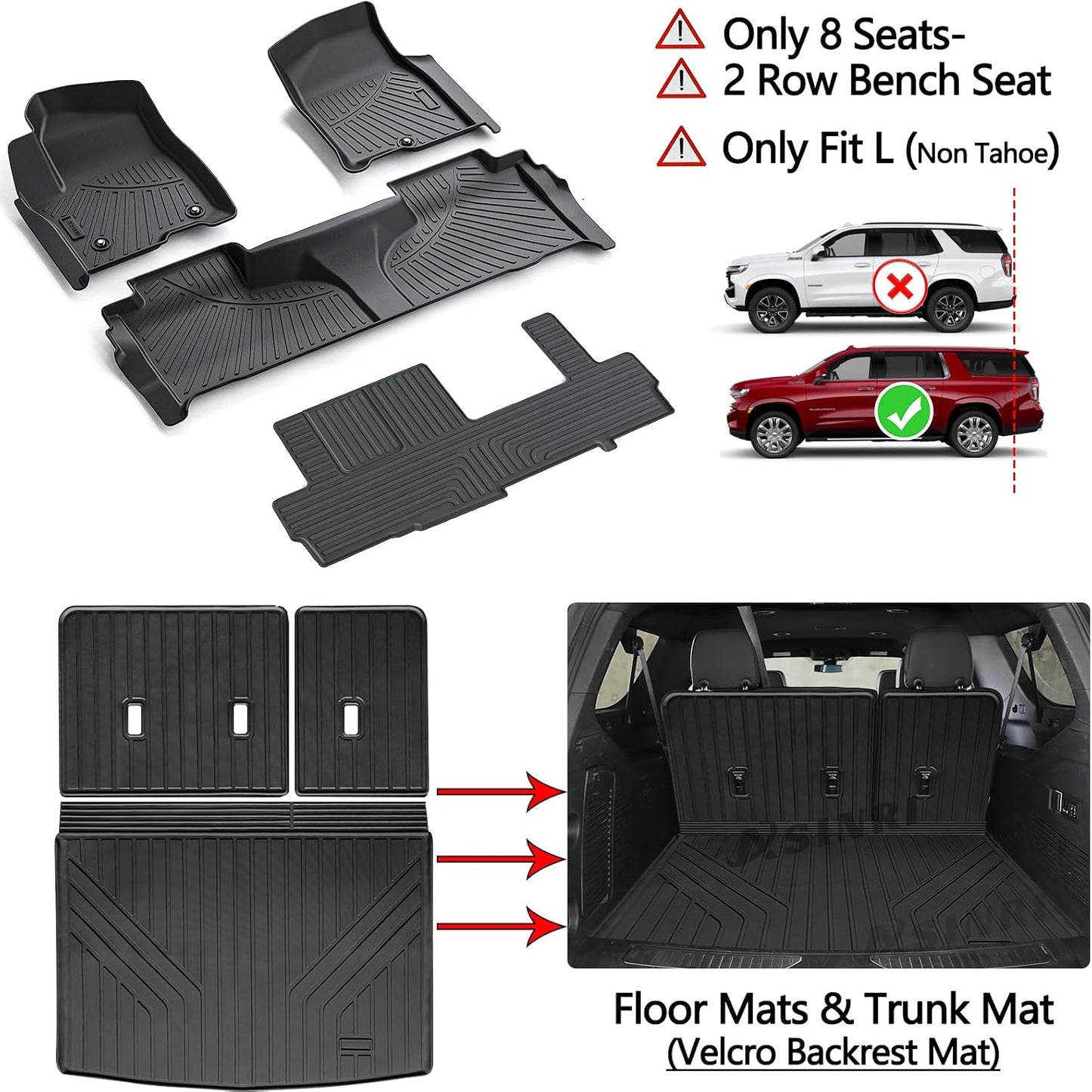 Alfombrillas suelo maletero Chevy Suburban 21-25