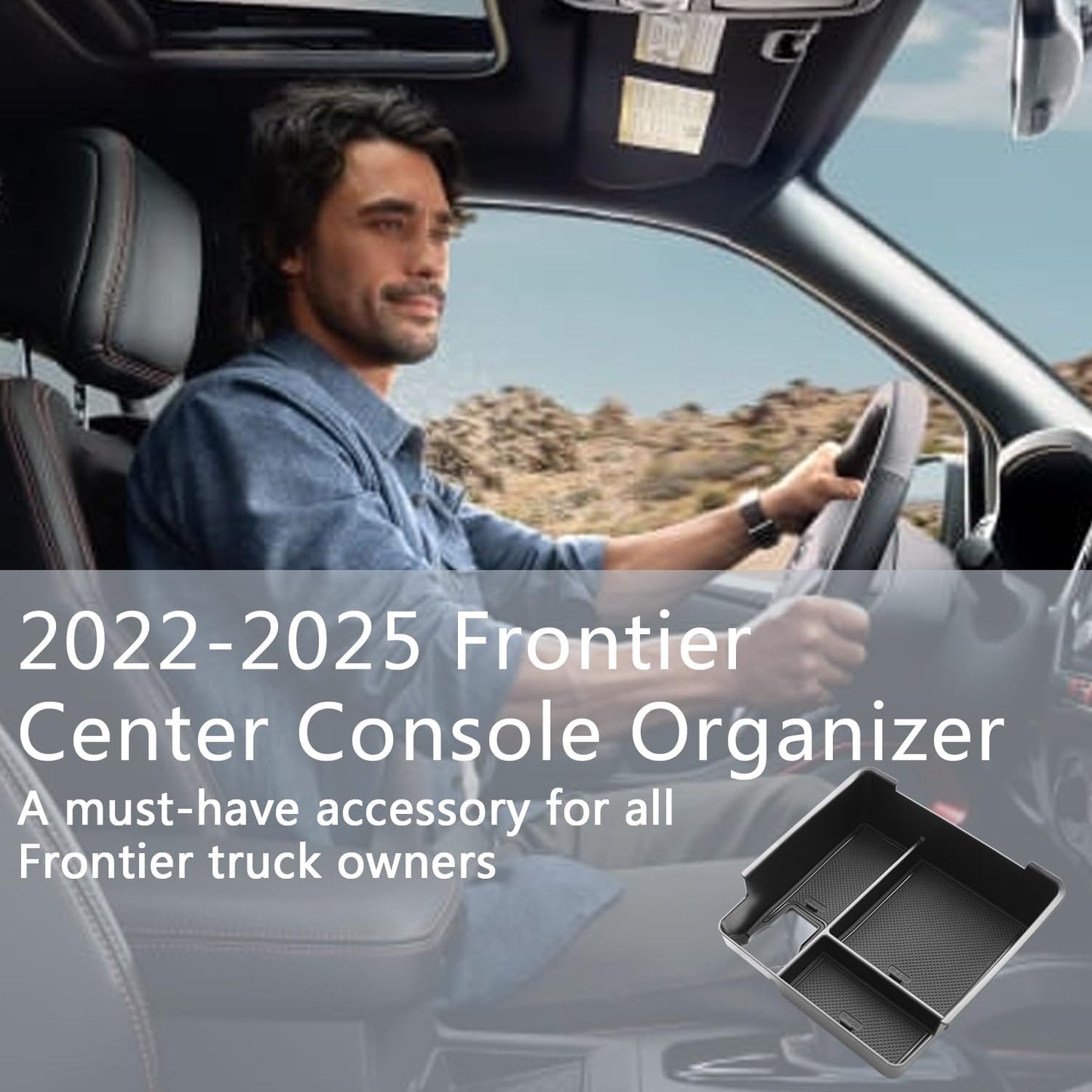 Organiz. consola Frontier caja almacenamiento reposabrazos