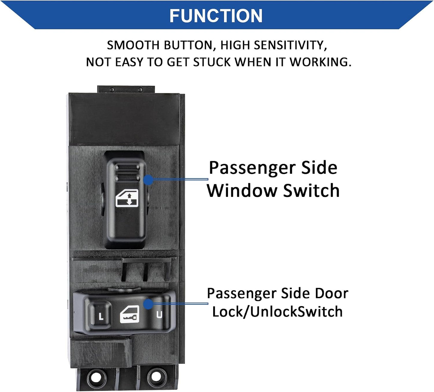 Interruptor control puerta pasajero Chevy Silverado GMC