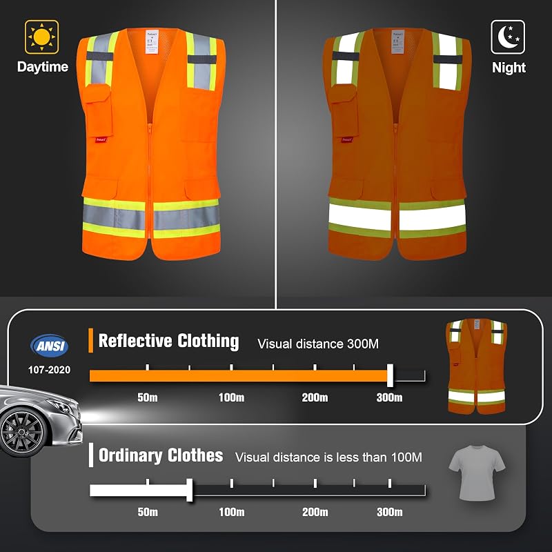 Chaleco seguridad reflectante Clase 2 con bolsillos
