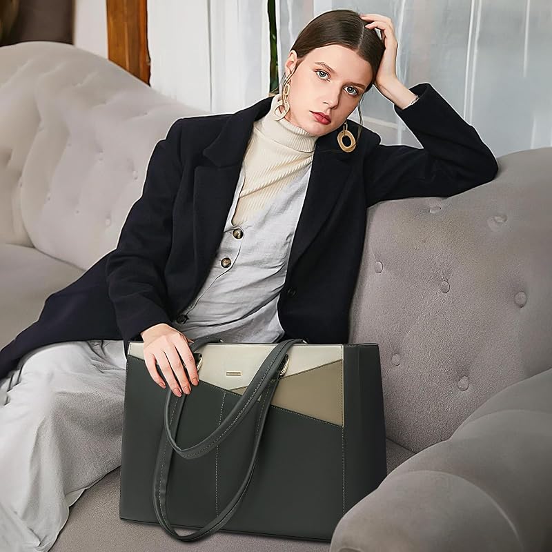 Bolsa computadora 15.6pulg para profesora verde oscuro
