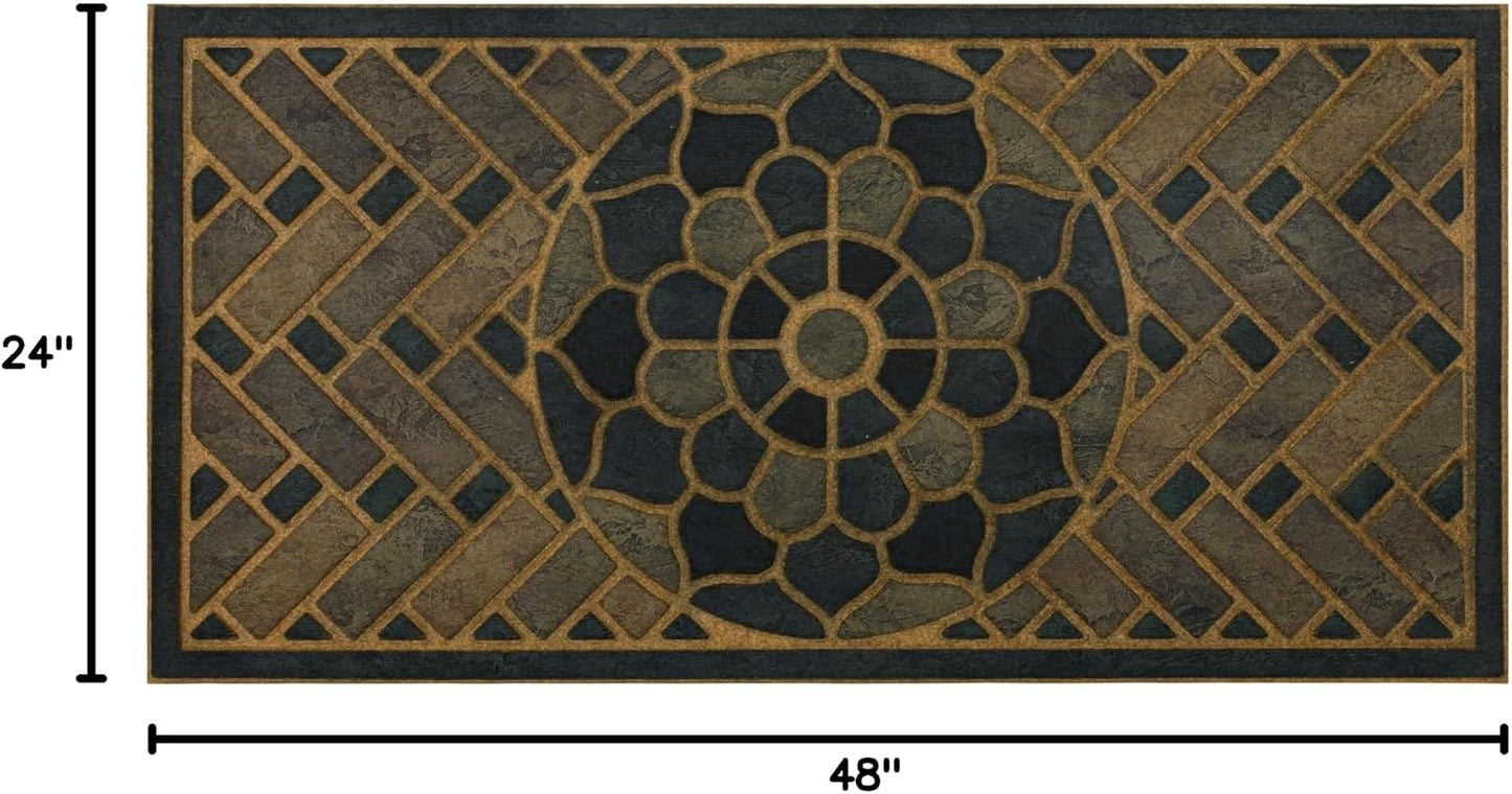 Tapete puerta 2x4ft color azul mezclilla ornamental