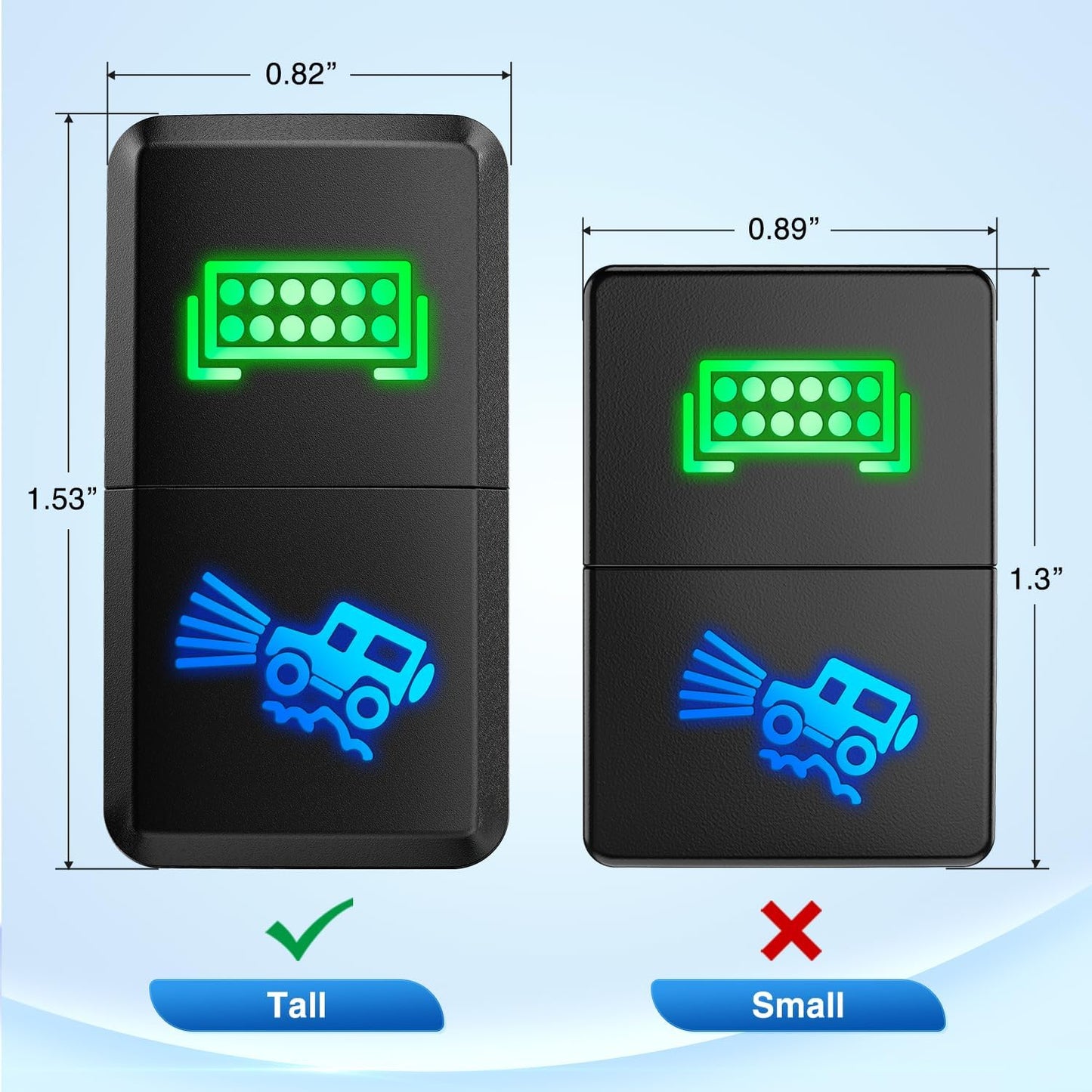 Barra luces LED 12V con interruptor doble para Toyota Tacoma