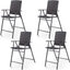 Set 4 sillas plegables mimbre respaldo acero para bar