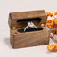Caja madera nogal para anillo compromiso y joyas