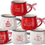 Set 6 Tazas Cerámica 12oz Regalo Chocolate Caliente Navidad