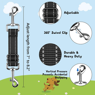 Clips seguridad collar perro 2 pzas ajustables conector arnés