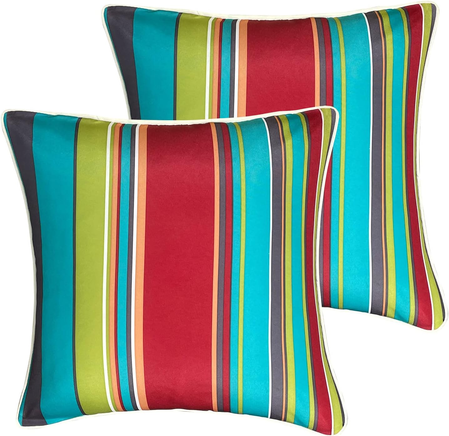 2 Pzas Almohadas Resistentes Agua 18x18pulg Decoración Patio
