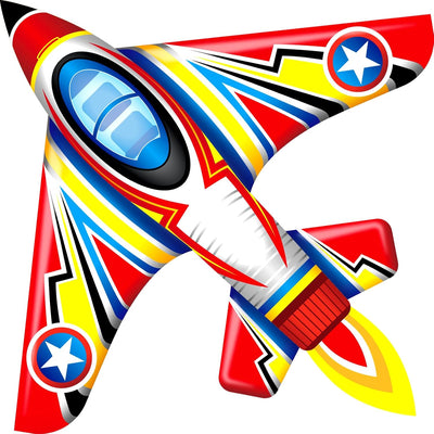Cometa avión para niños 4-8 años rojo para parque y playa