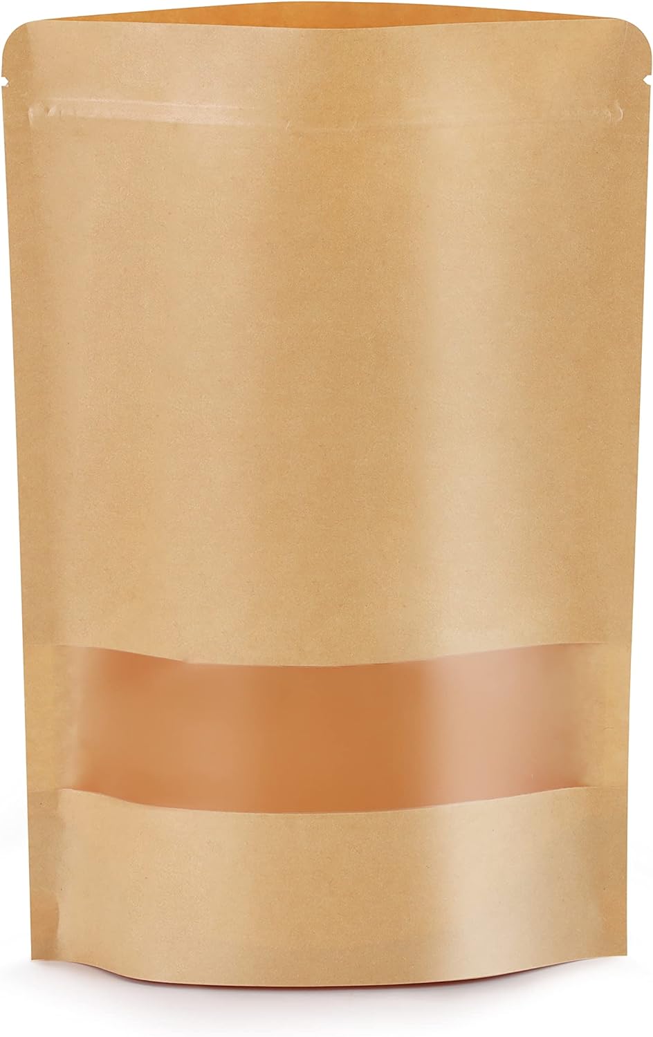 50 Bolsas Kraft con Ventana 4.7x7.8" Cierre Cremallera