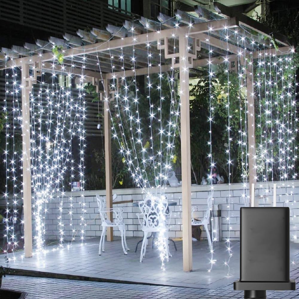 Cadena luces LED 9x3mt blanco frío enchufable Navidad