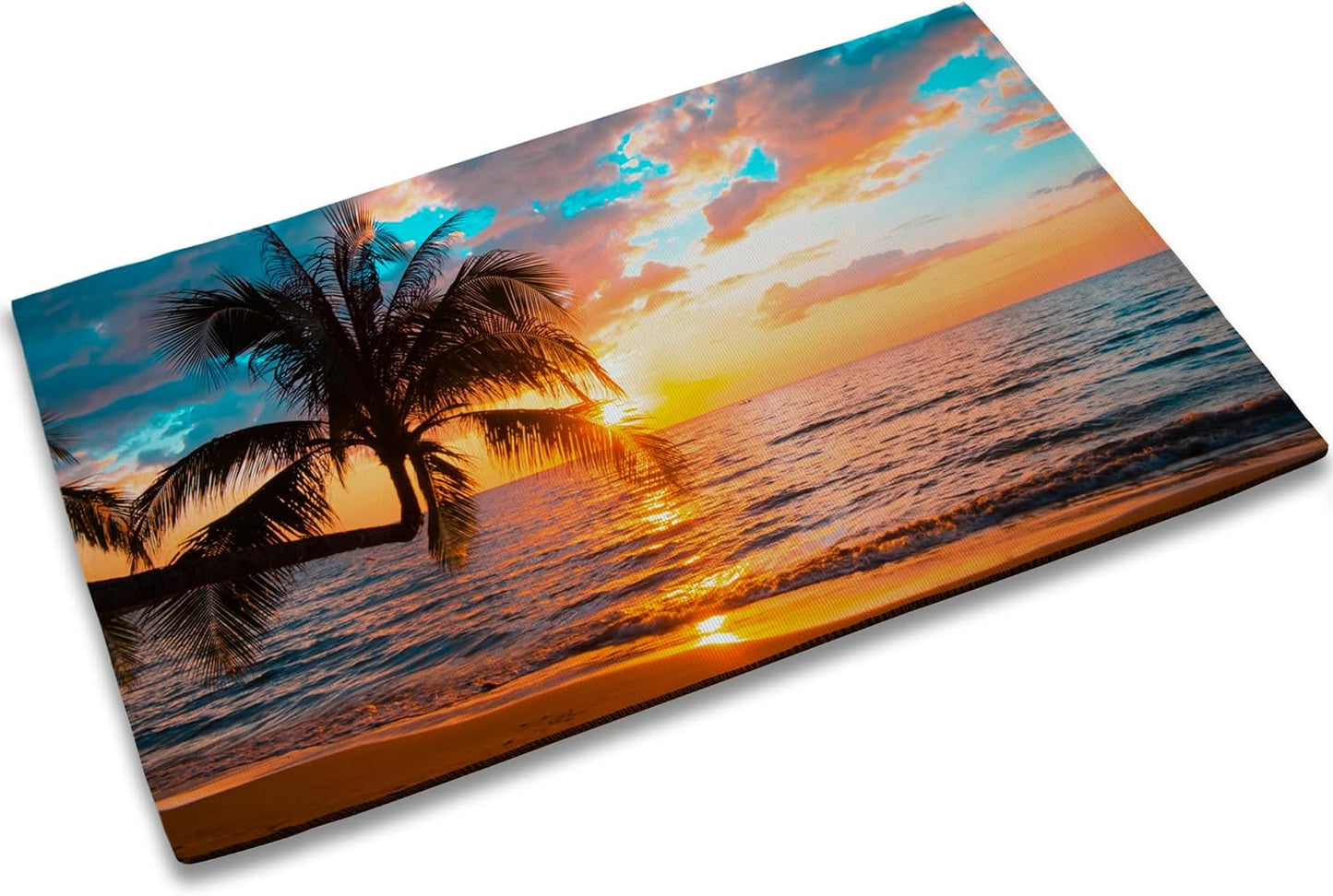 Tapete puerta decoración playa palmeras 17x30"