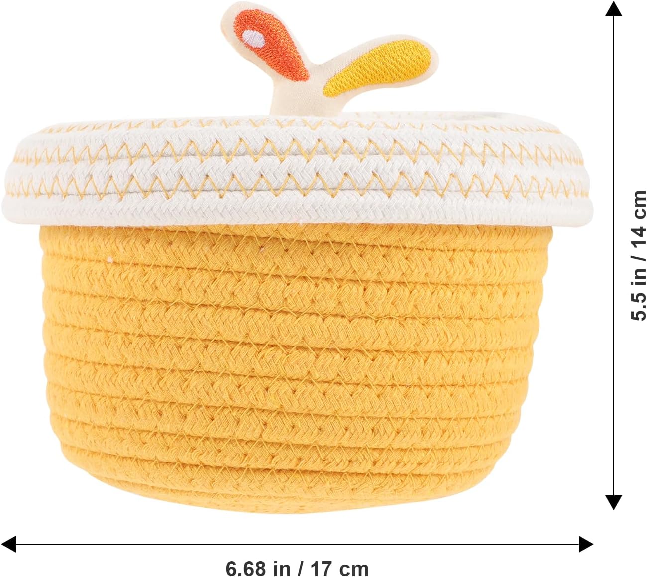 Cesta almacenamiento redonda 6.5" tejida forma avellana