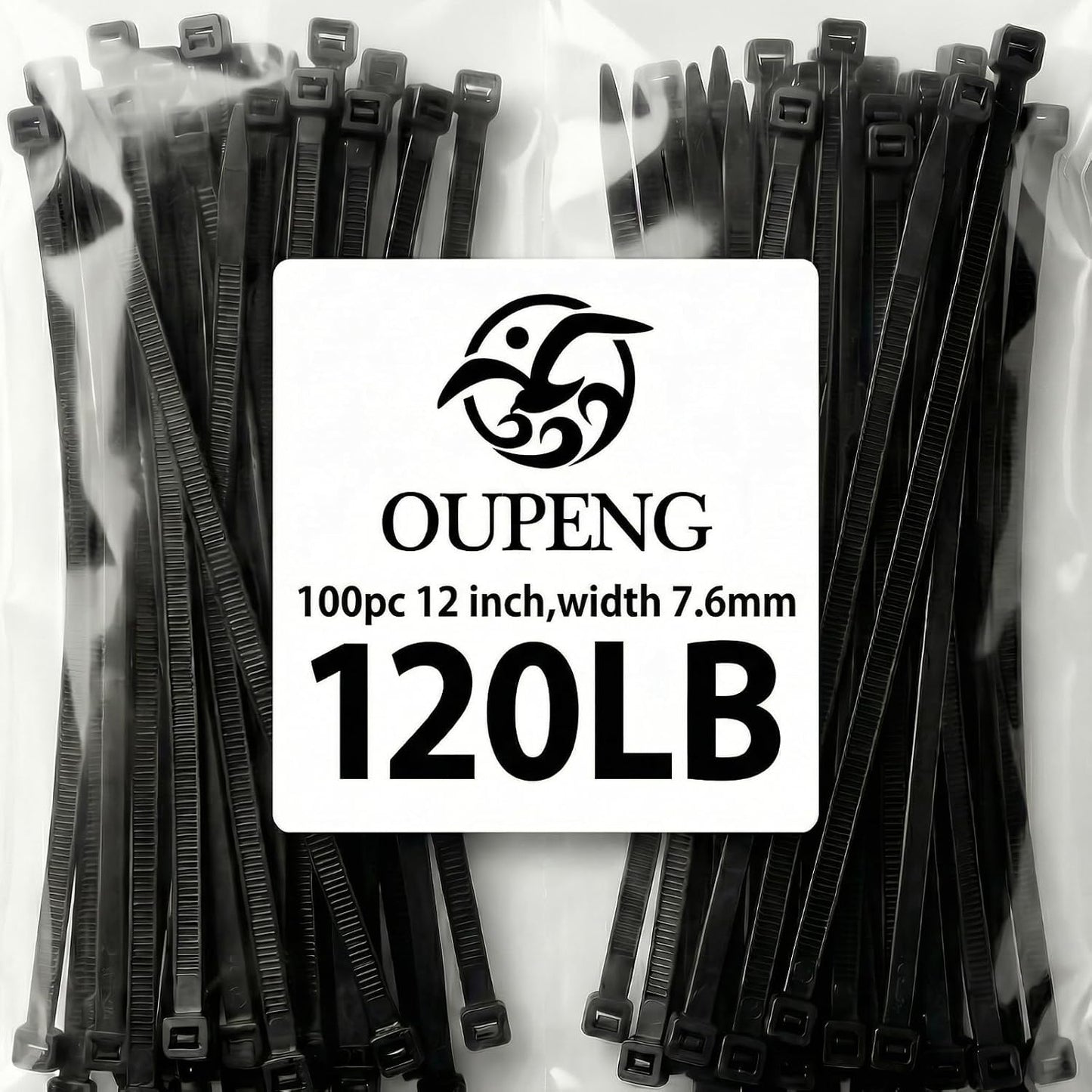 Bridas cremallera negras 12pulg 100uds uso interior
