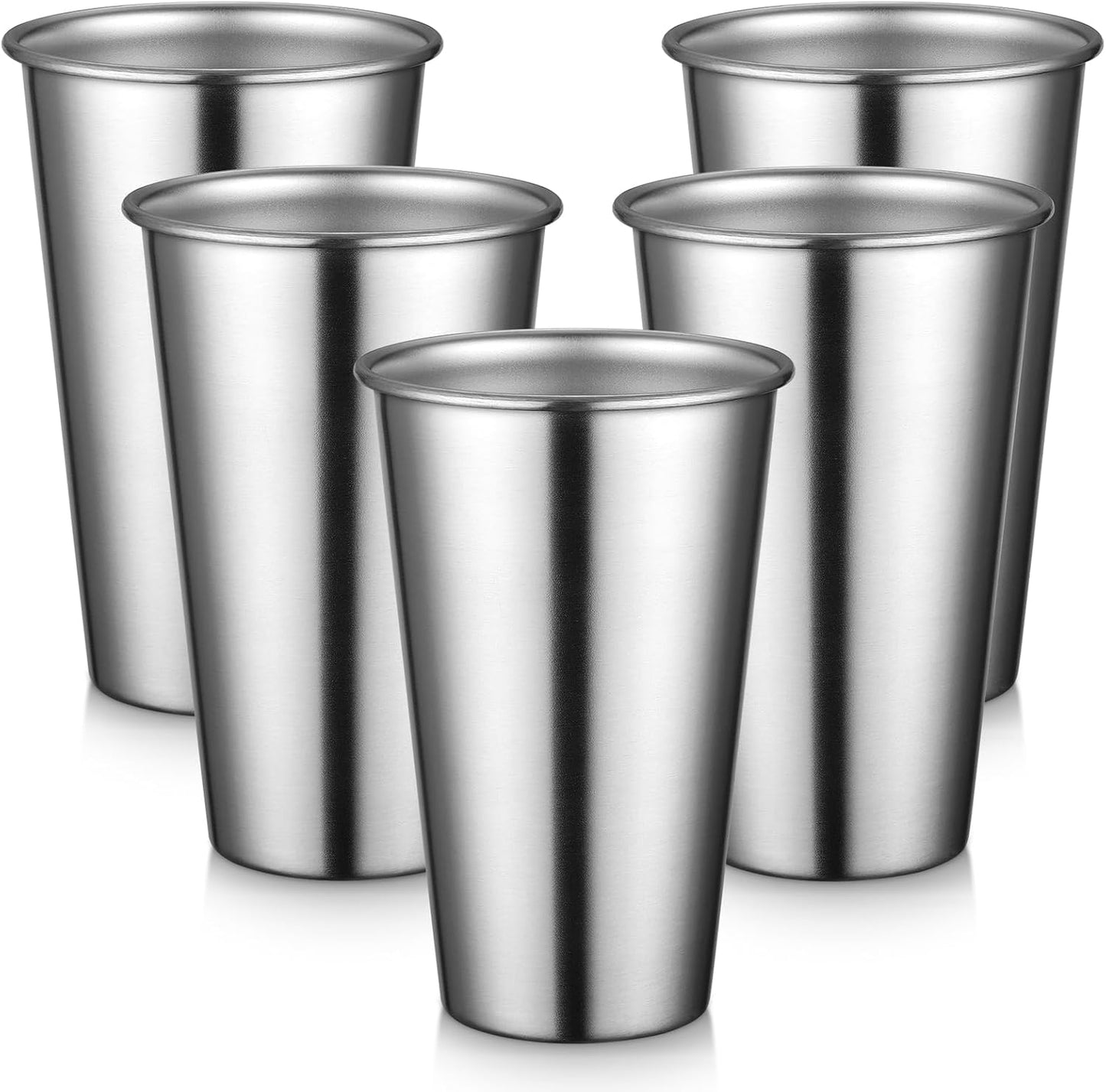 5 Pzas Vasos Acero Inox 600ml Tumbler Apilables Reutilizables