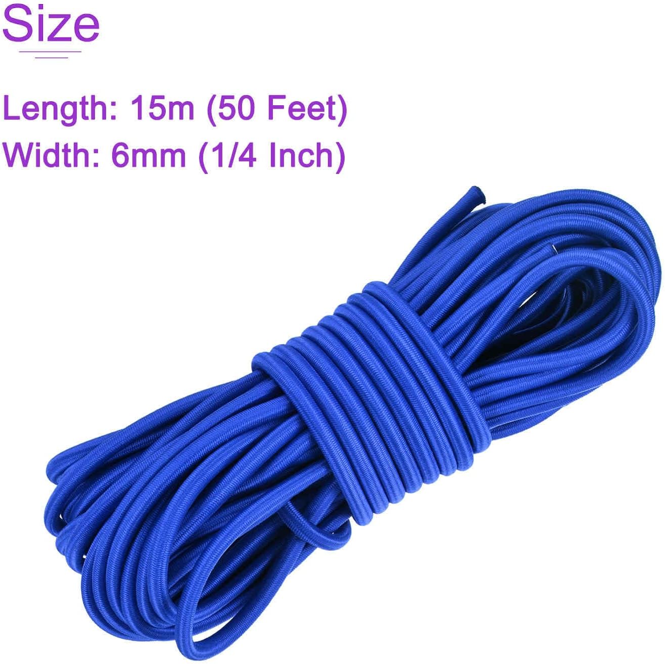 Cordón choque 1/4" 50ft cuerda elástica azul poliéster