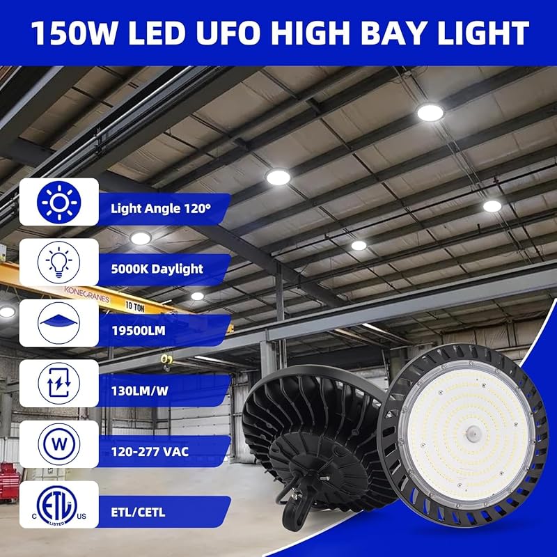 6 Luces LED Alta Bahía UFO IP65 100-277V