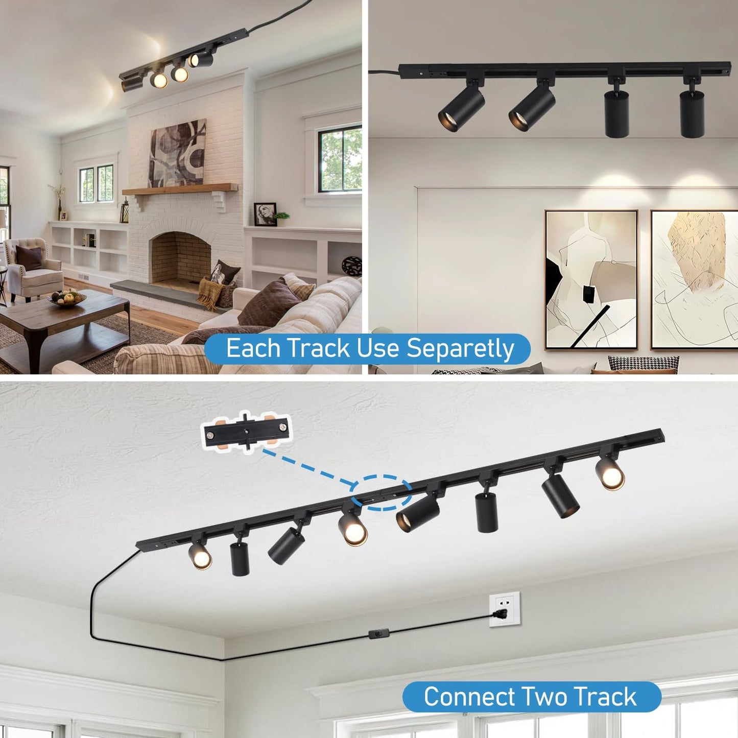 Kit iluminación LED 8 luces riel conectable GU10 cocina