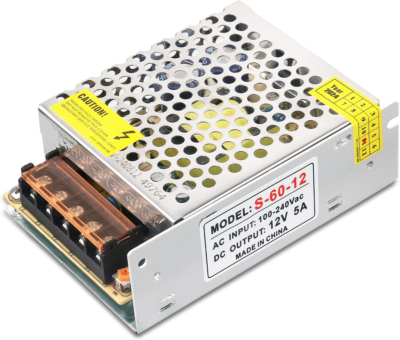 Adaptador 12V 5A 60W CC para cámara CCTV y luces LED