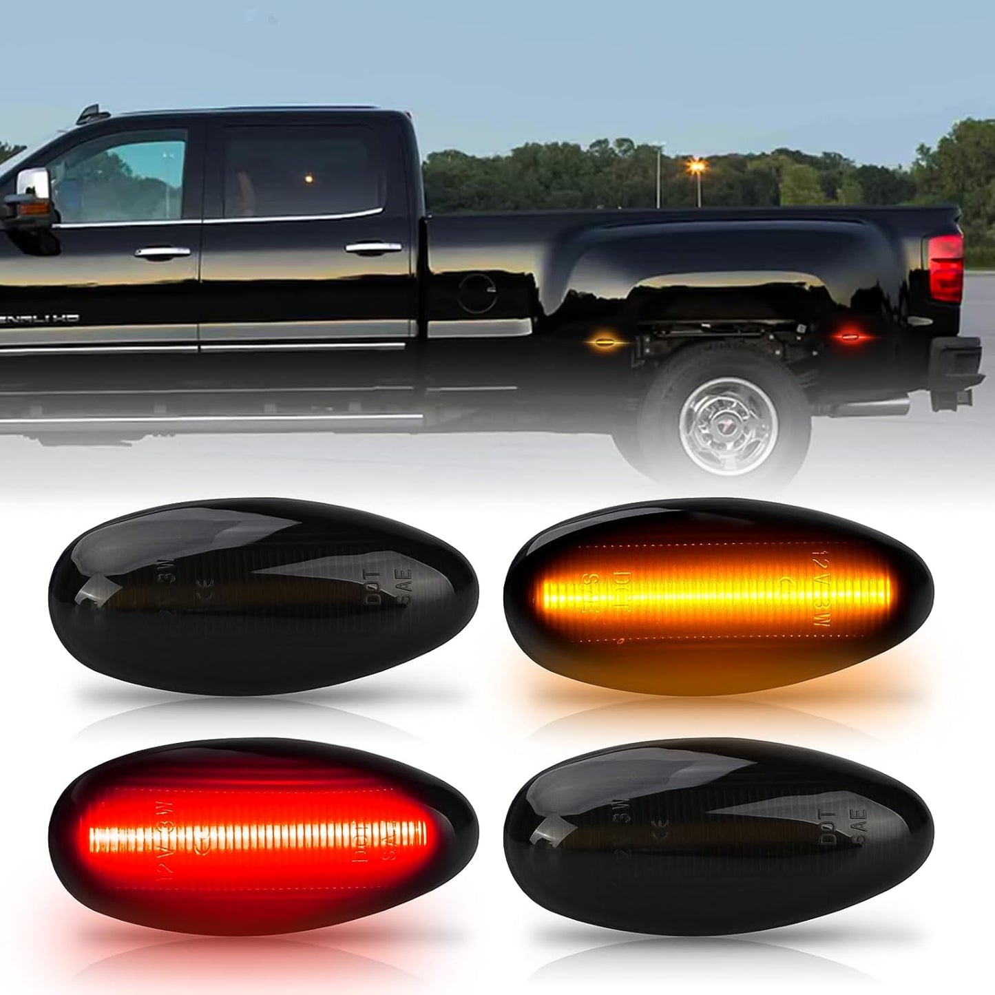 Luces LED doble cara Chevy Silverado GMC Sierra 2014 rojo