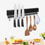 Portacuchillos magnético 12pulg 5 ganchos negro colgador utensilios