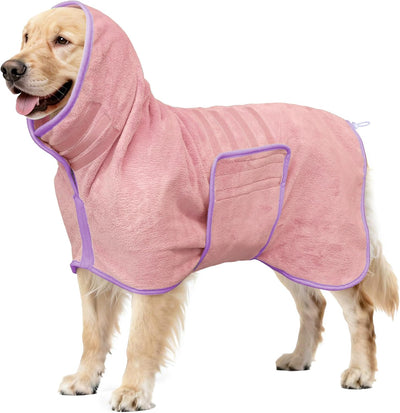 Bata baño perro microfibra absorbente cuello ajustable