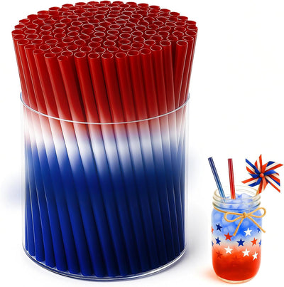 60 Popotes Patrióticos 9pulg 4 de Julio Reutilizables