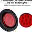 Luces marcador LED redondas 2" 10 ámbar rojas remolque