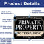 3 Pack Señales No Trespassing Aluminio 10x7" Reflectante UV