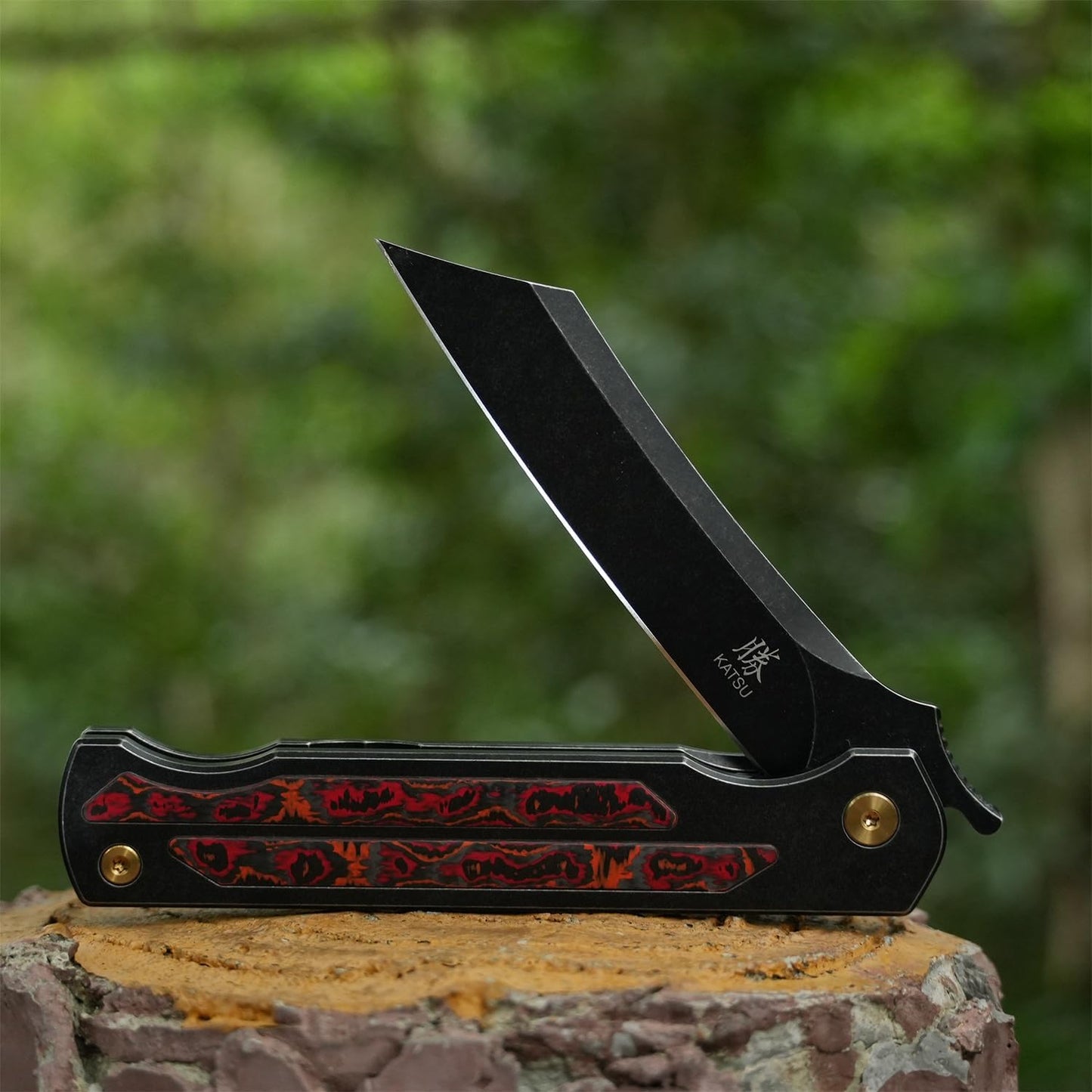Cuchillo plegable camping hoja CPM S35VN mango titanio