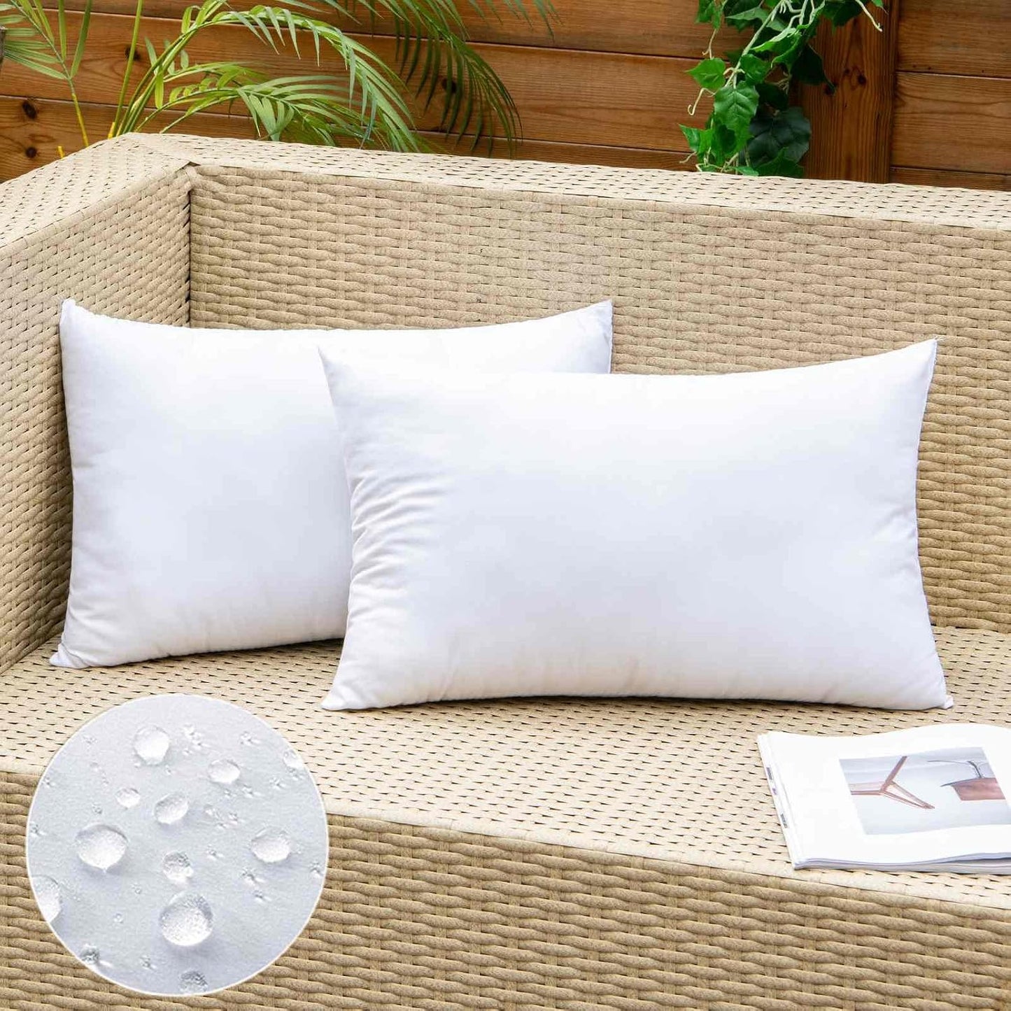 2 Rellenos Almohada Exteriores Impermeables 12x20"